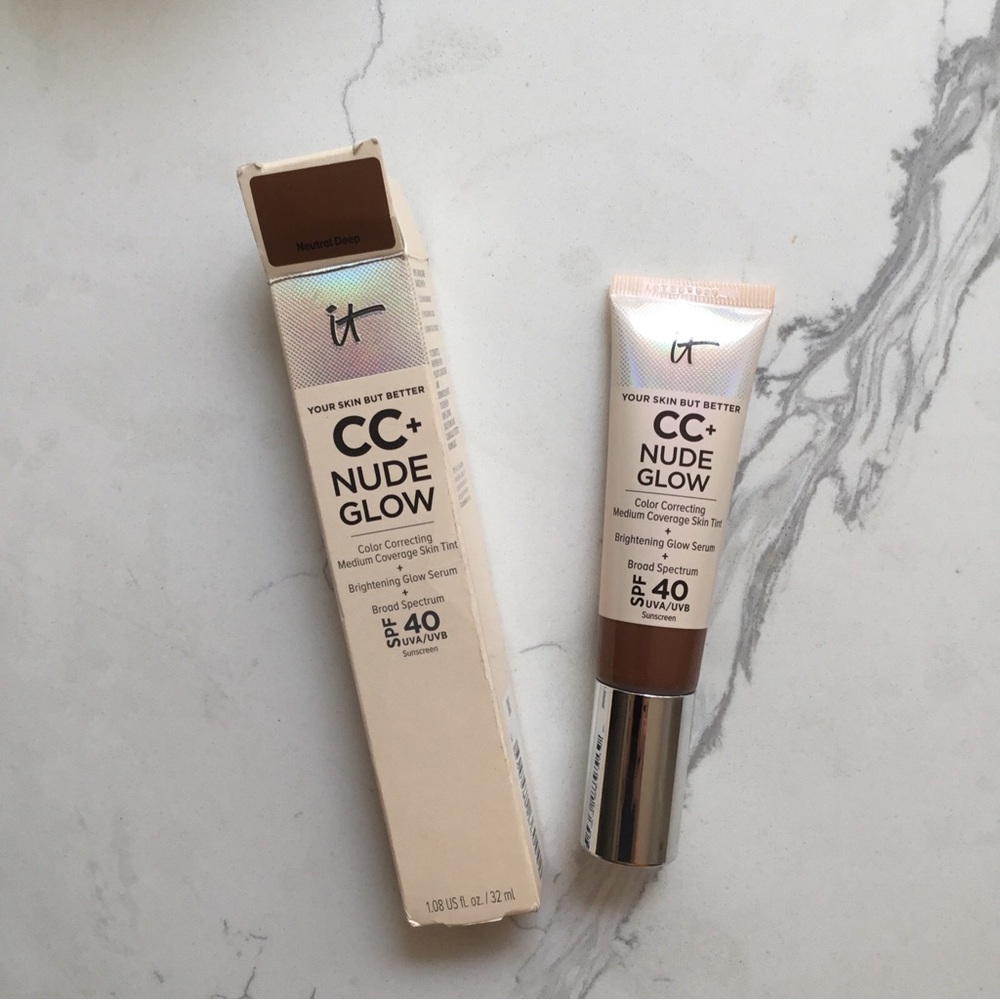 IT Cosmetics CC+ Nude Glow Color Correcting Tint Neutral Deep SPF 40 NIB 8/24